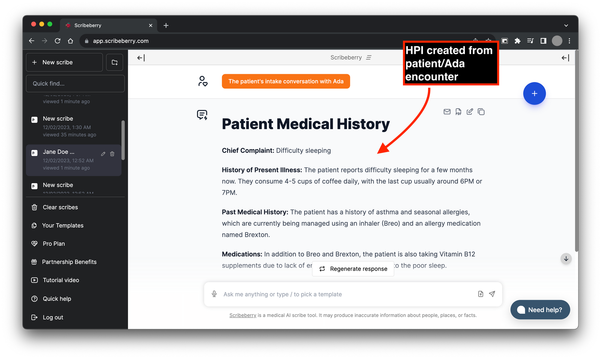 New feature: Meet Ada, our new voice-based clinical AI co-pilot
